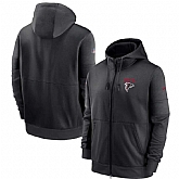 Men's Atlanta Falcons New 2020 Nike Gray Black Fan Gear Mascot Performance Full Zip Hoodie,baseball caps,new era cap wholesale,wholesale hats